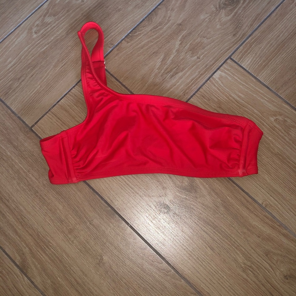 One shoulder Red swim suite top